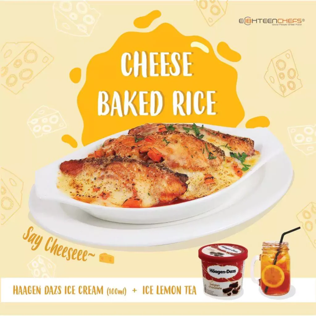 cheese baked rice Eighteen Chefs
