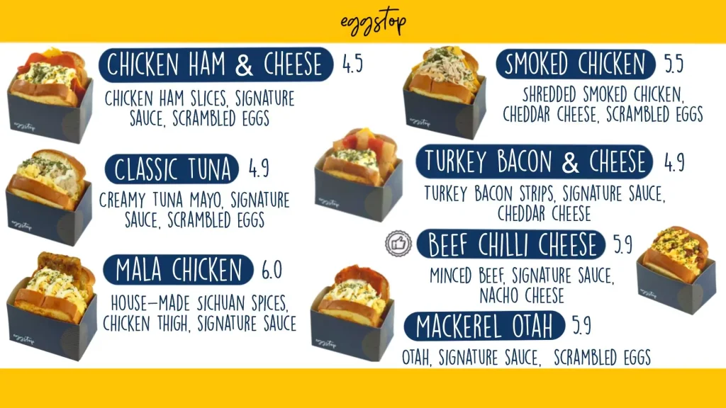 Egg stop singapore menu 