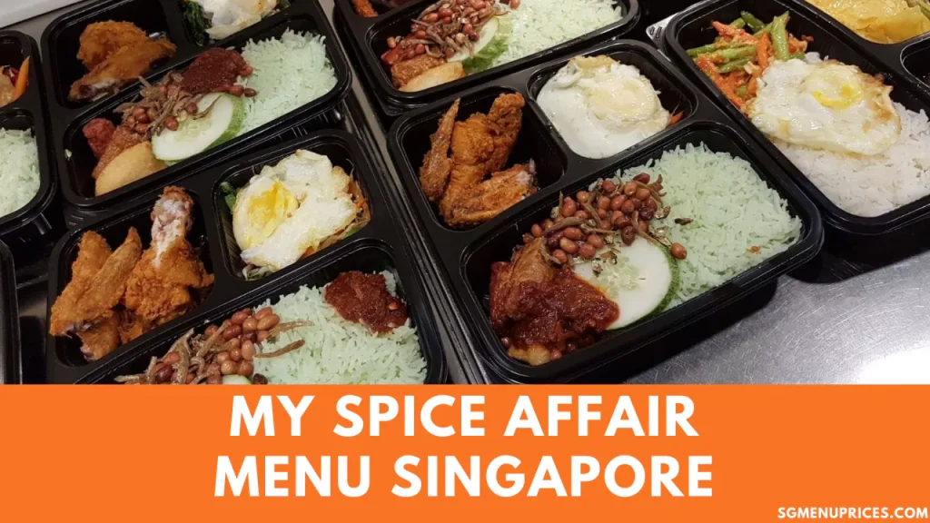 My Spice Affair Menu Singapore 