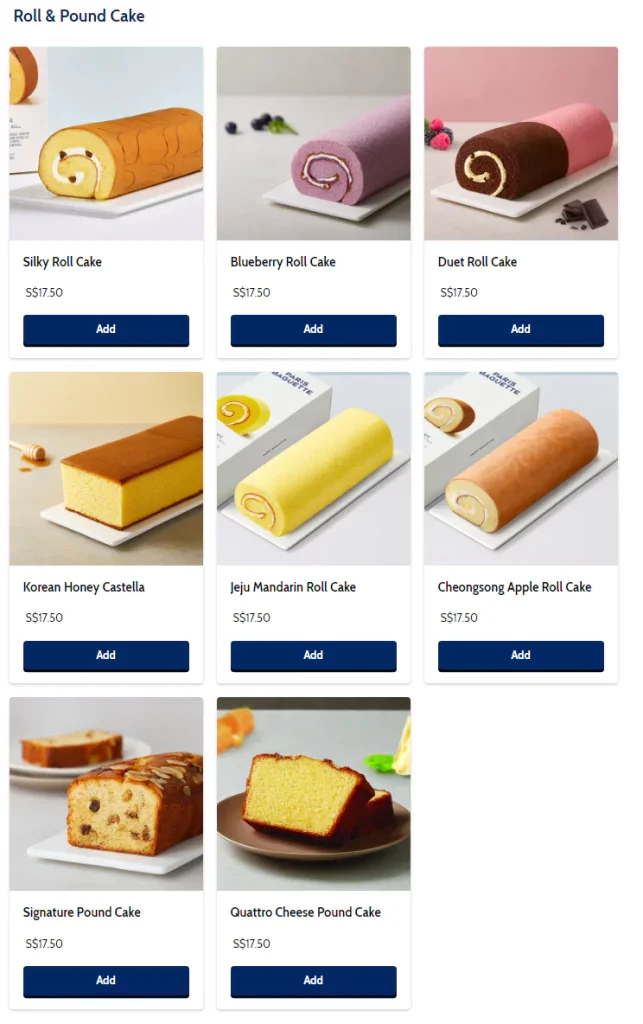 Paris Baguette Roll & Pound Cake