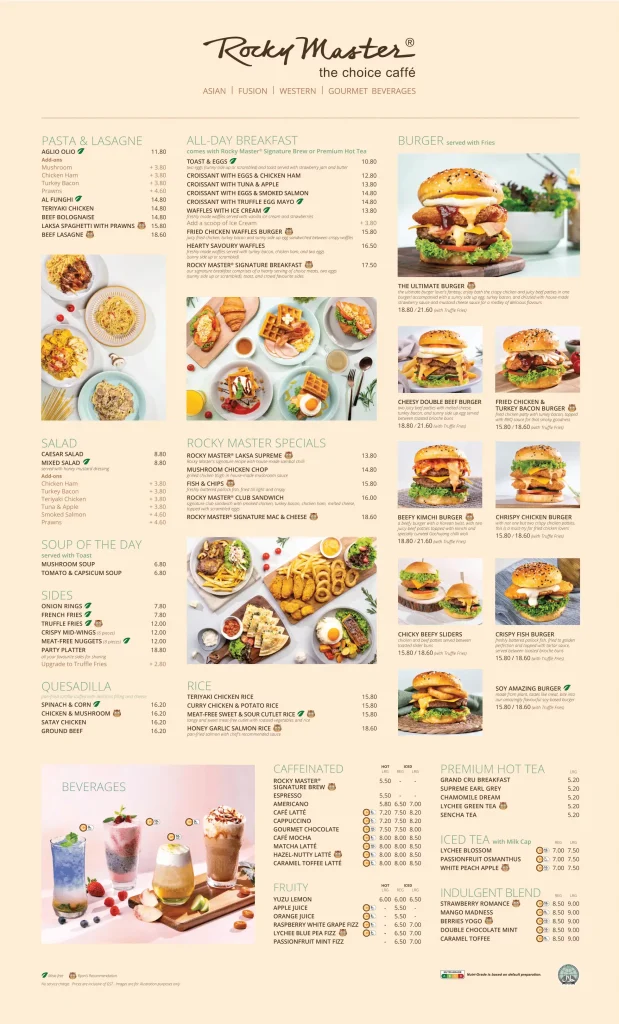 Rocky Master Singapore Menu 