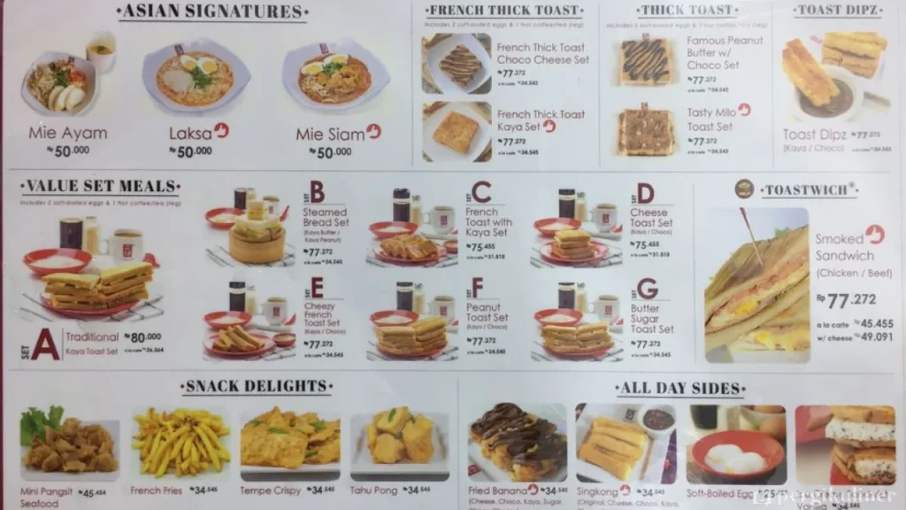 Detailed Yakun Menu