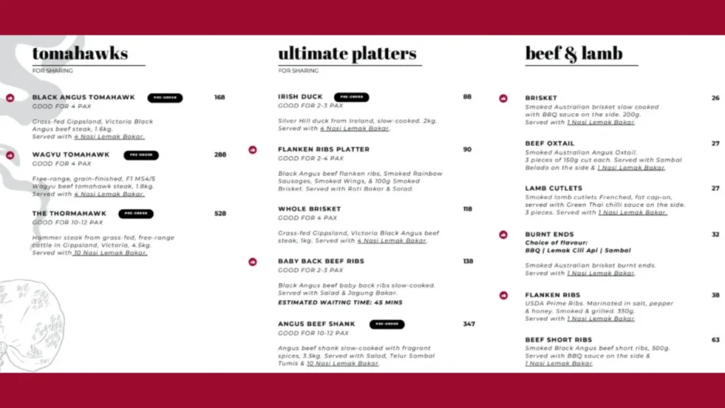 Grilled Dishes Cherry And Oak Menu