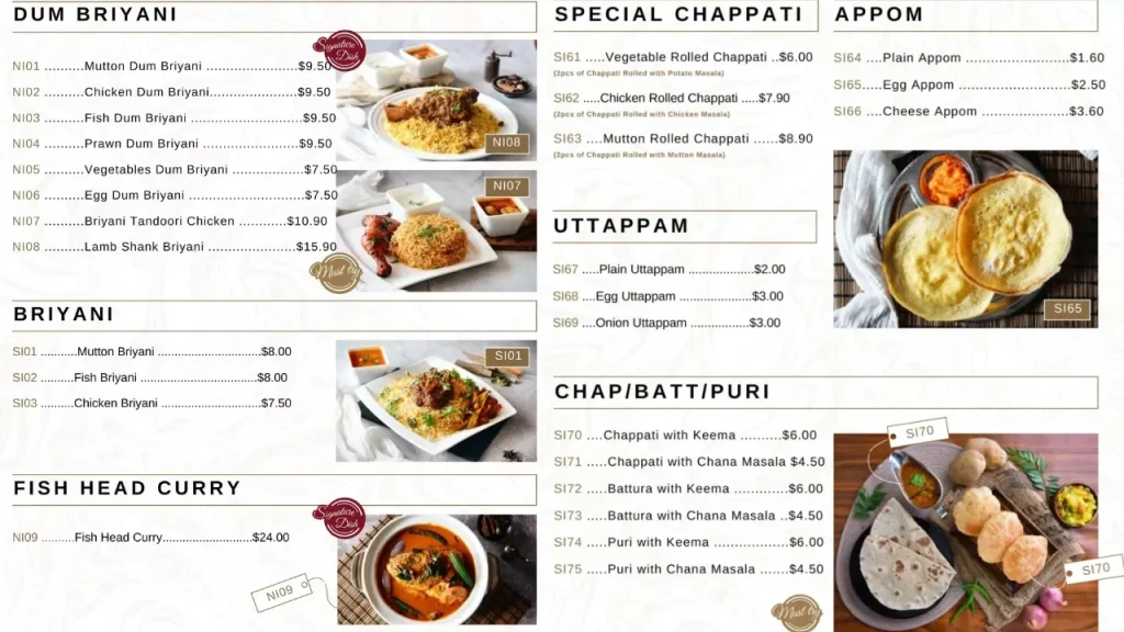 Indian Cuisine Al Azhar Menu