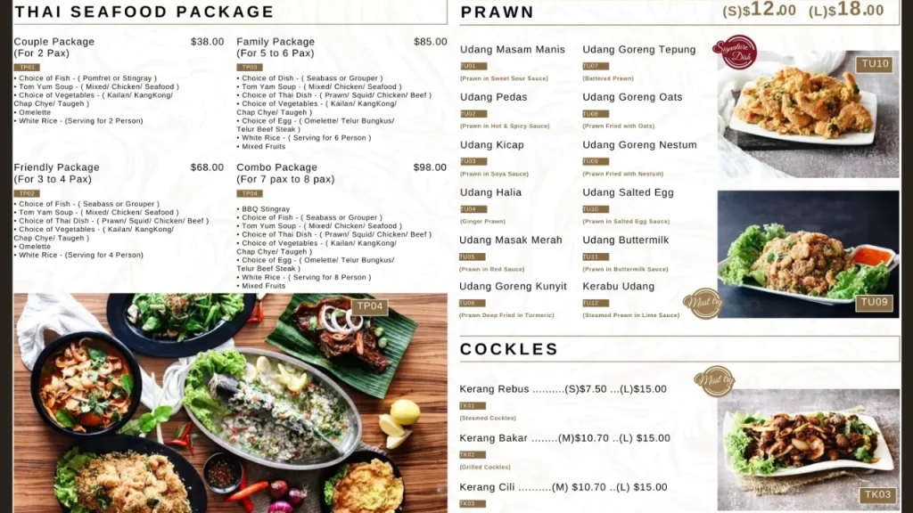 Thai Seafood Al Azhar Menu