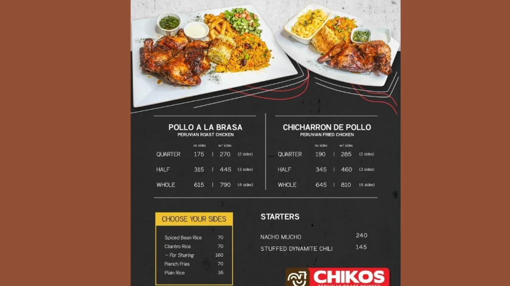 Western Classics Chiko Pollo Menu