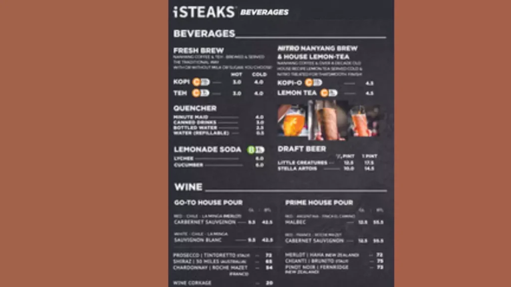 Beverage Isteak Menu