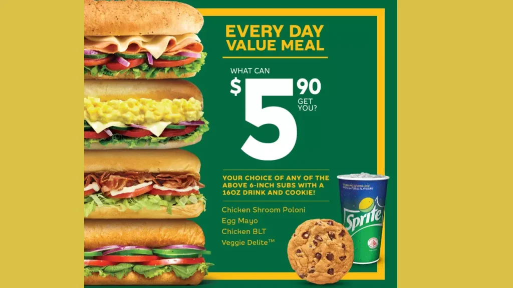 Everyday Value Meals Subway Singapore Menu