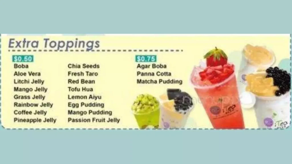 Extra Toppings I Tea Menu