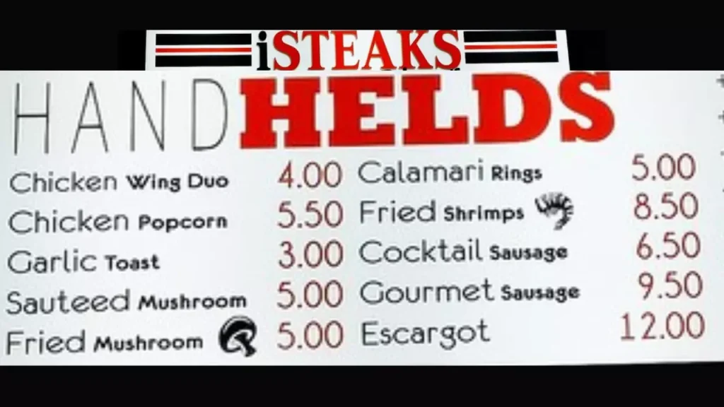 Handhelds Isteak Menu