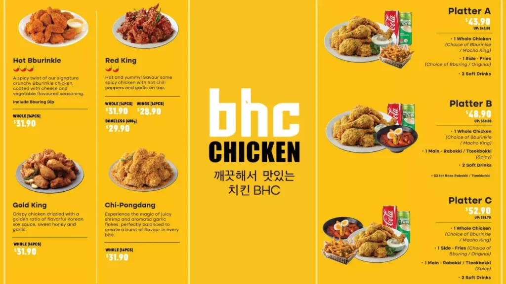 Platters BHC Chicken Singapore Menu