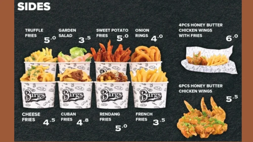 Sides Burgs Menu