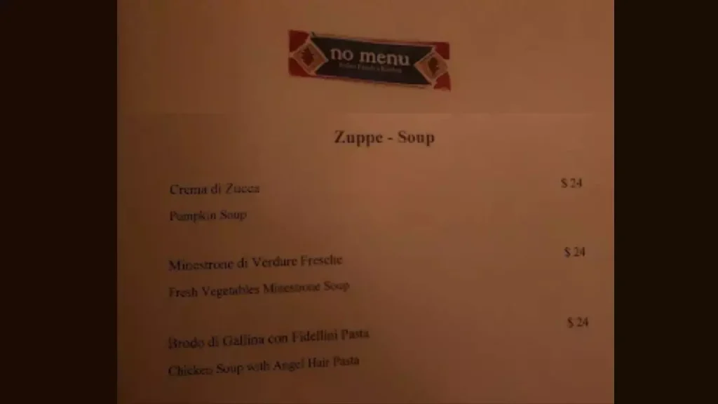 Soups No Menu Restaurant