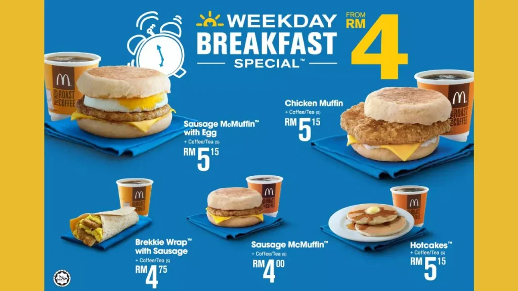 Weekday Special Deals McD Breakfast Menu