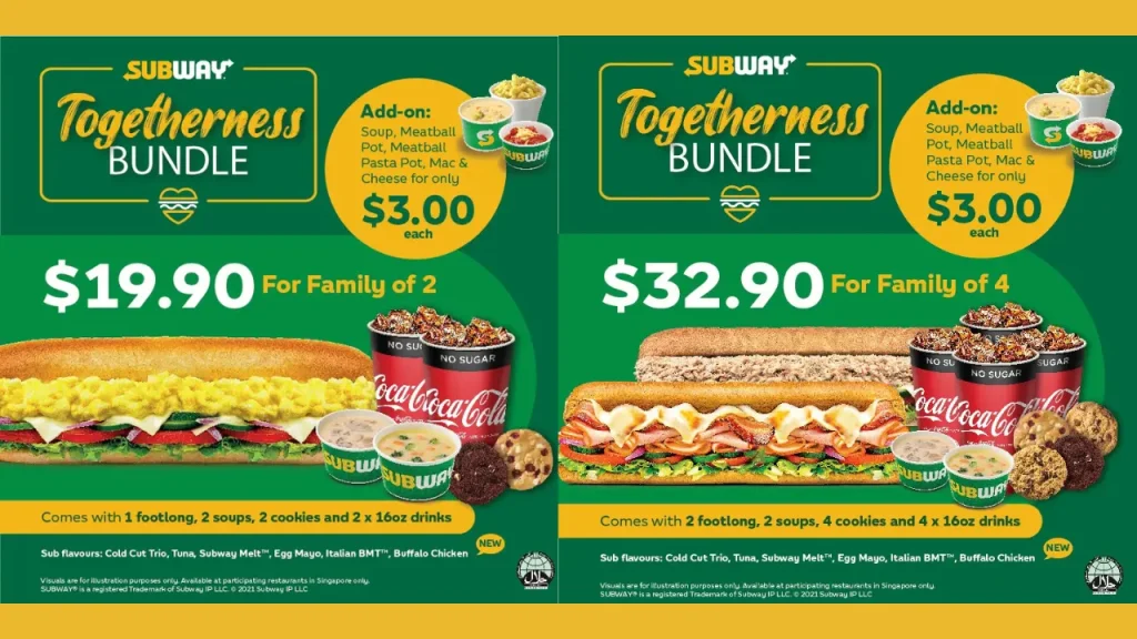 Family Bundles Subway breakfast