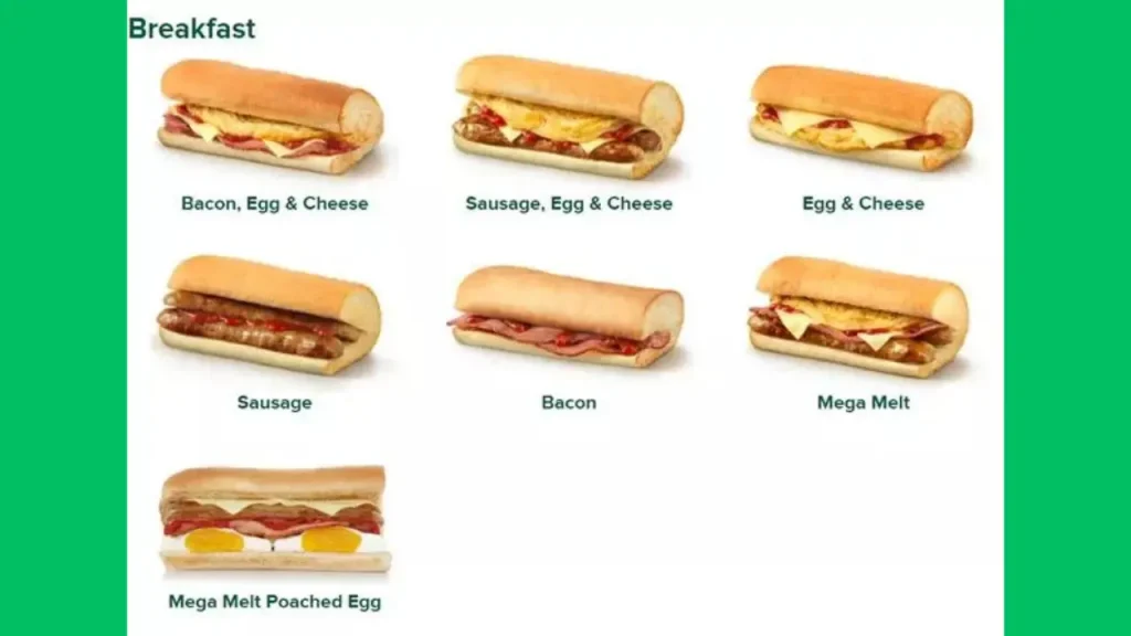 Popular Items Subway Breakfast 