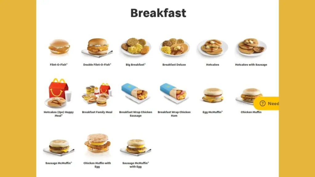 Popular McDonald Breakfast Menu Singapore