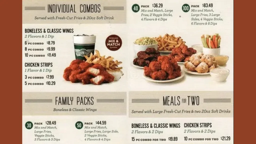 Combo Meals Wingstop Menu Prices