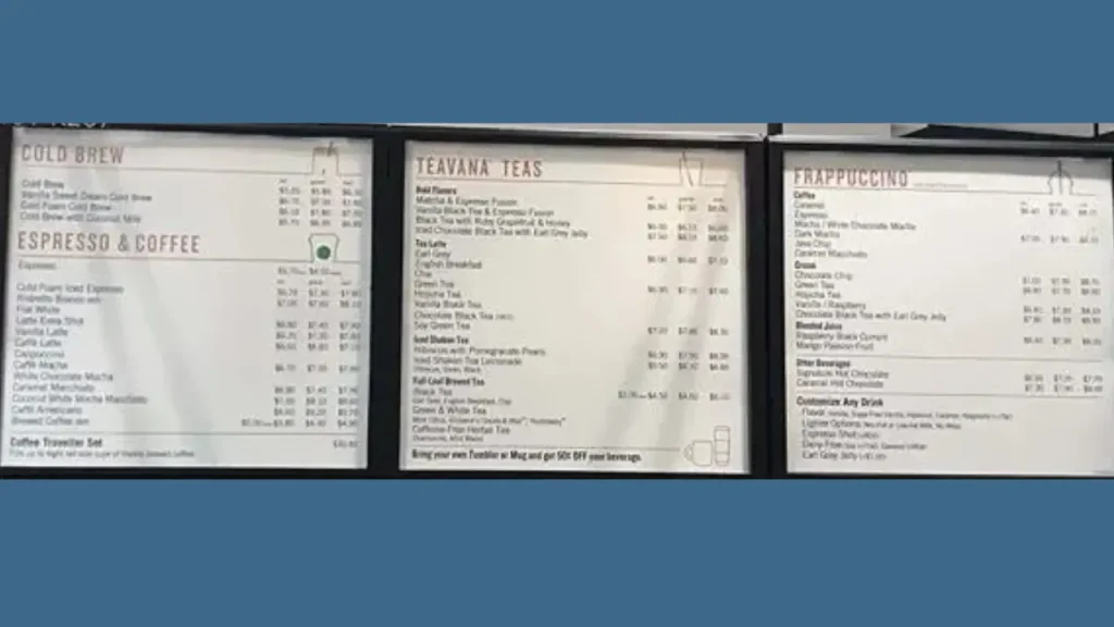 Iced And Cold Brew Coffee Starbucks Menu Prices