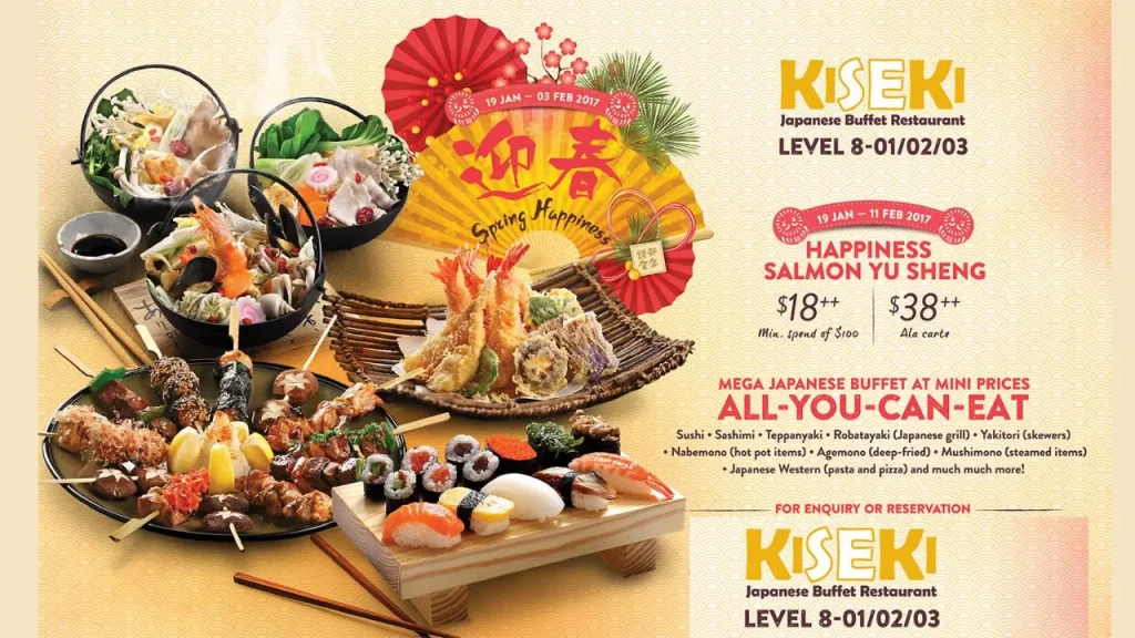 Sushi Sashimi and Maki Rolls Kiseki Japanese Buffet Restaurant Menu 