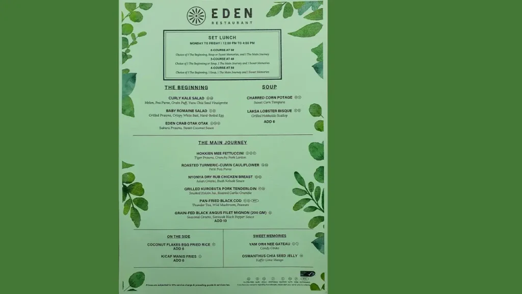 Bao Buns Eden Restaurant Menu