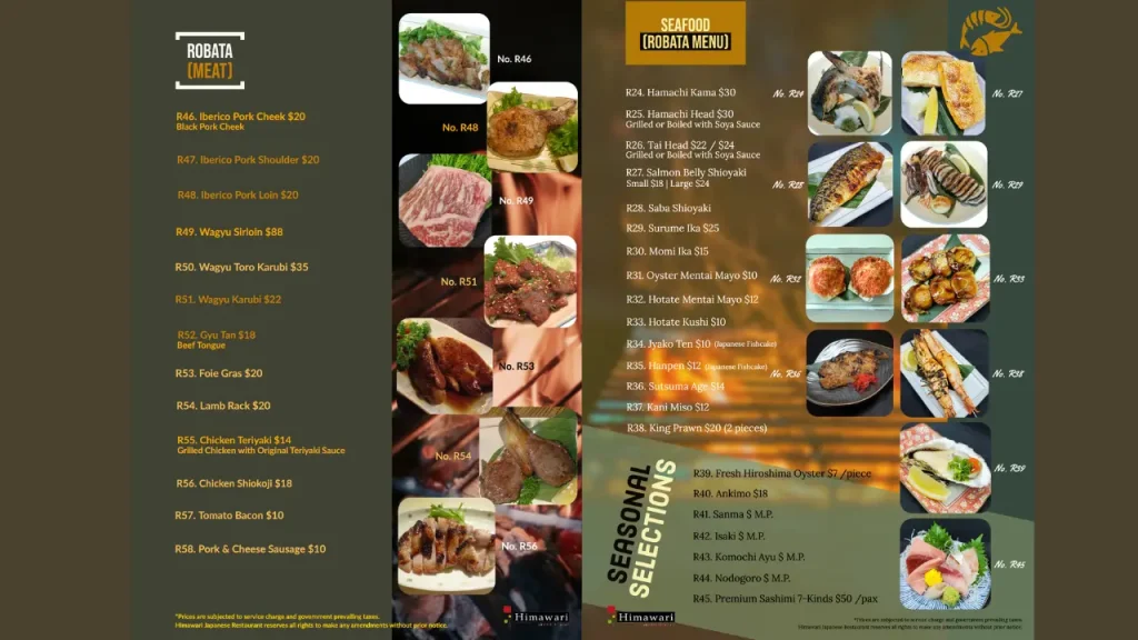Grilled Dishes Himawari Japanese Restaurant