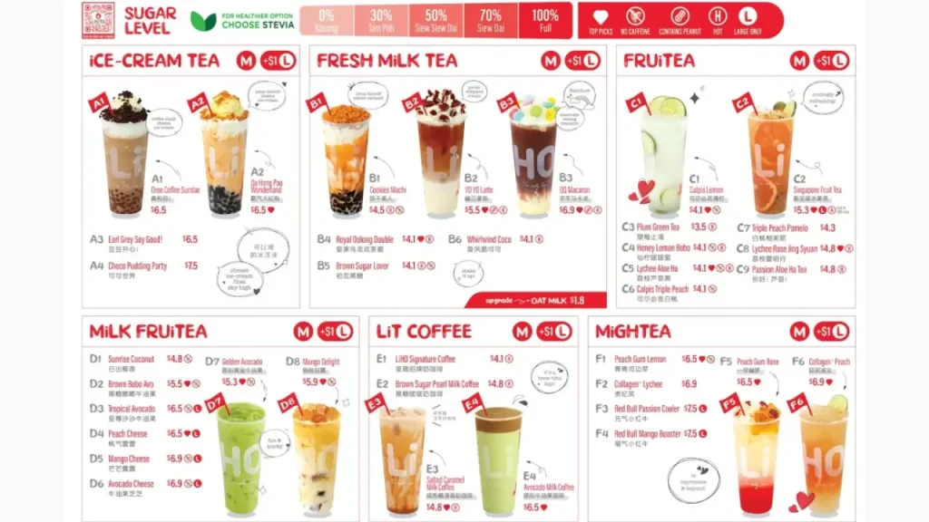 Classic Milk Teas LiHO Menu