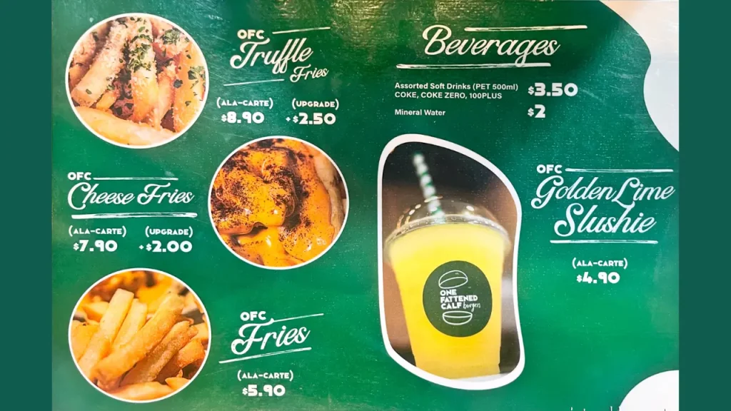 Fries and Sides One Fattened Calf Burgers Menu