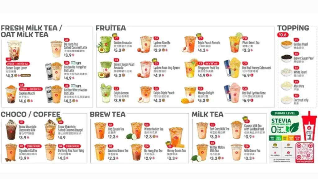 Fruit Tea LiHO Menu