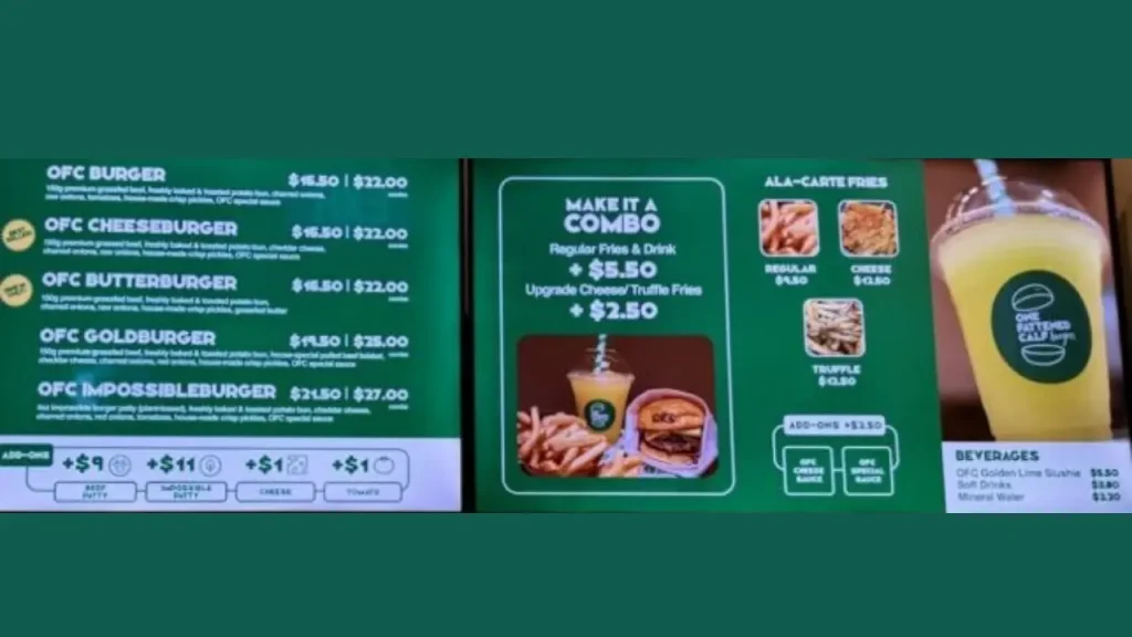 Signature Burger One Fattened Calf Burgers Menu