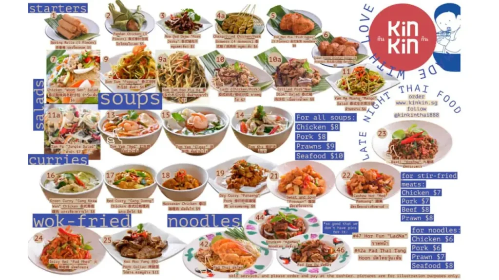 Signature Dishes Kin Leaw Chill Thai Food Menu