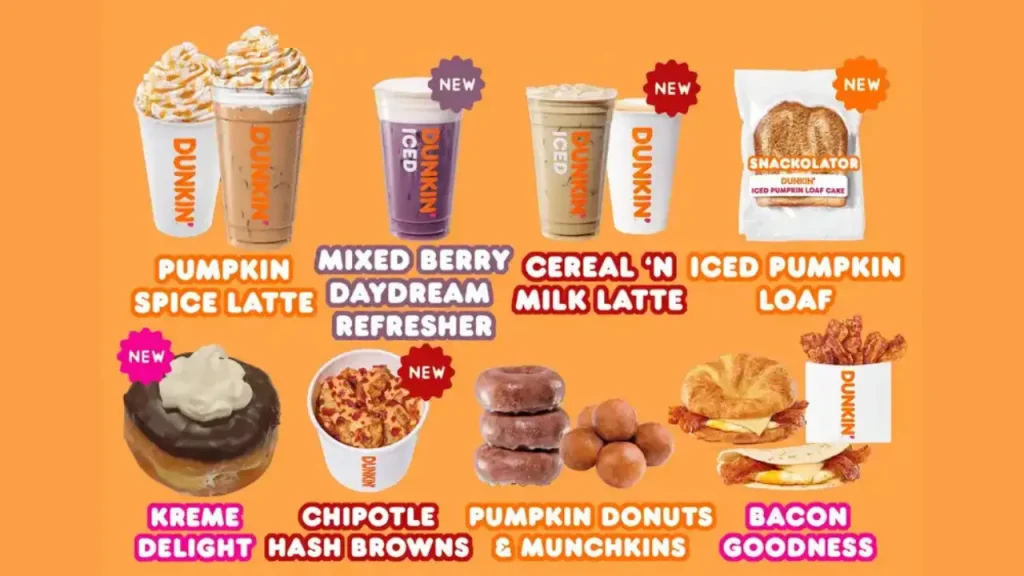 Bakery Items Dunkin Fall Menu 2025