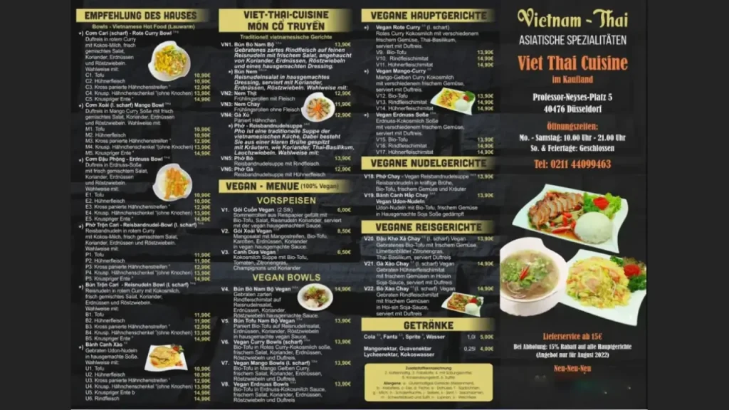 Noodle Bowls and Vermicelli Options Viet Food Menu
