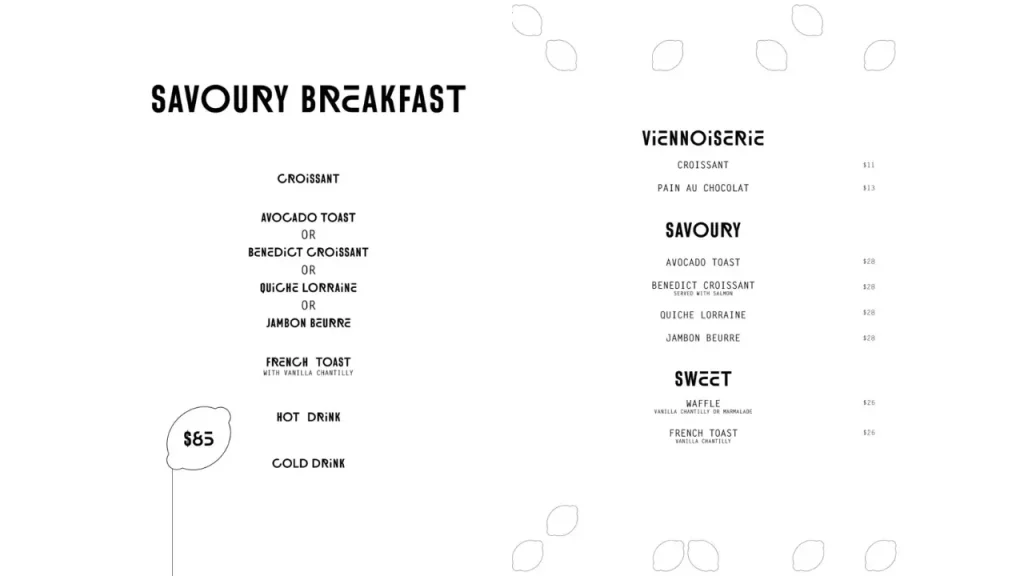 Breakfast Experience Cédric Grolet Singapore Menu