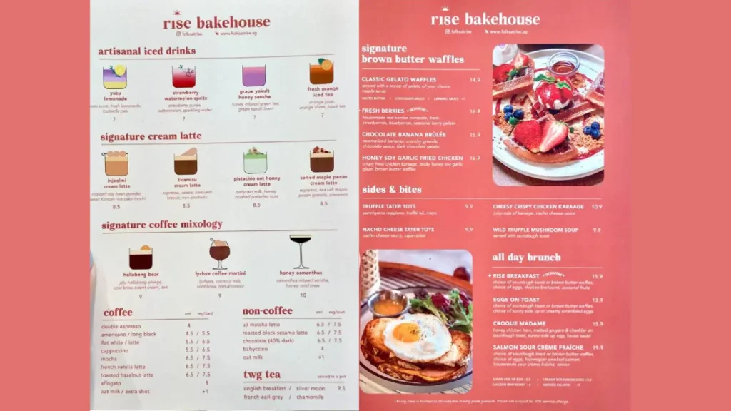 Café Drinks Rise Bakehouse Menu