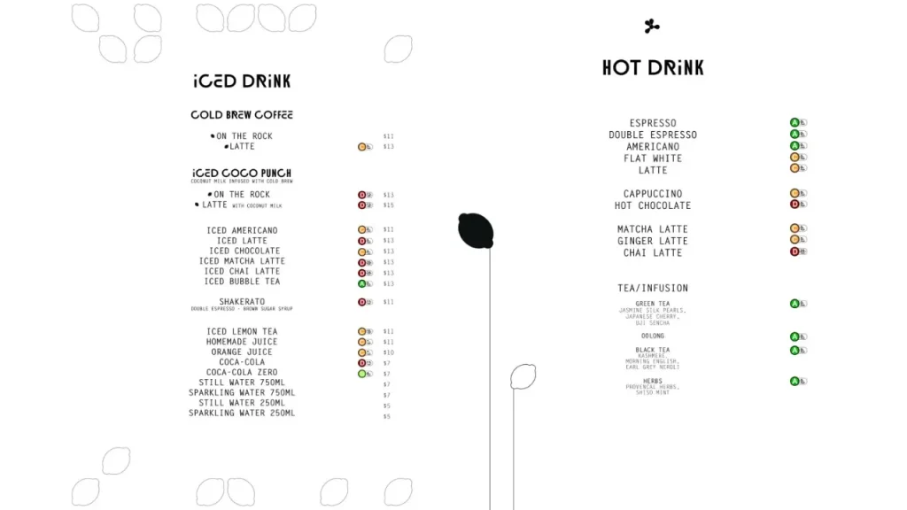 Drinks Cédric Grolet Singapore Menu