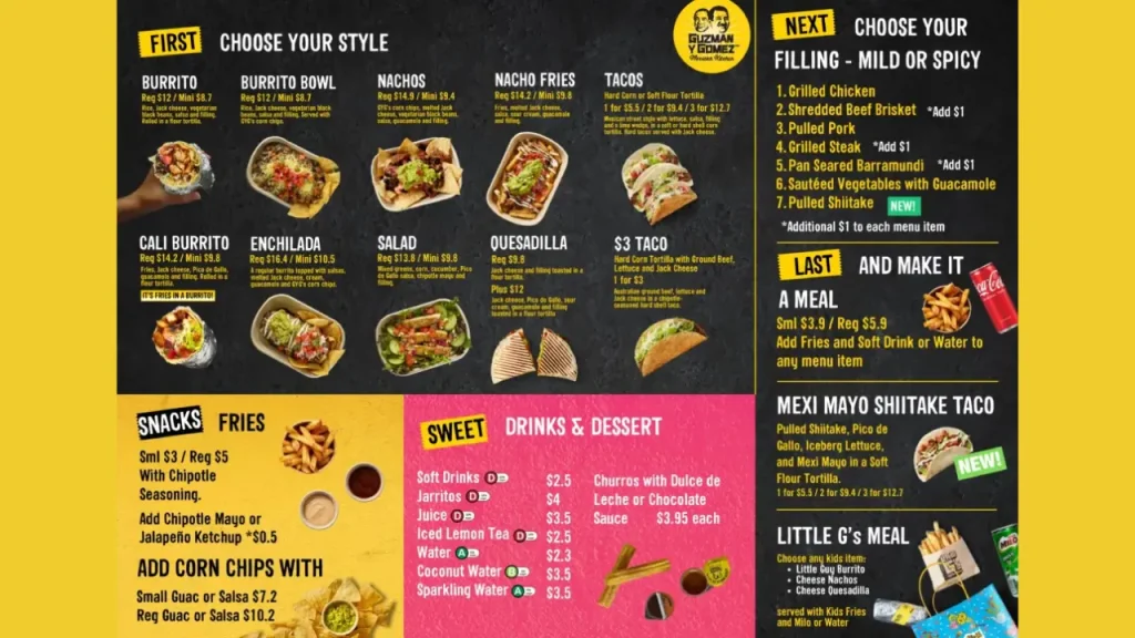 Popular Items Guzman Menu