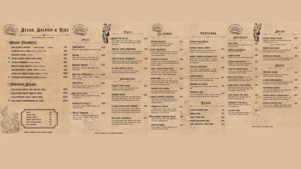 Signature Pasta Dishes Baia Menu